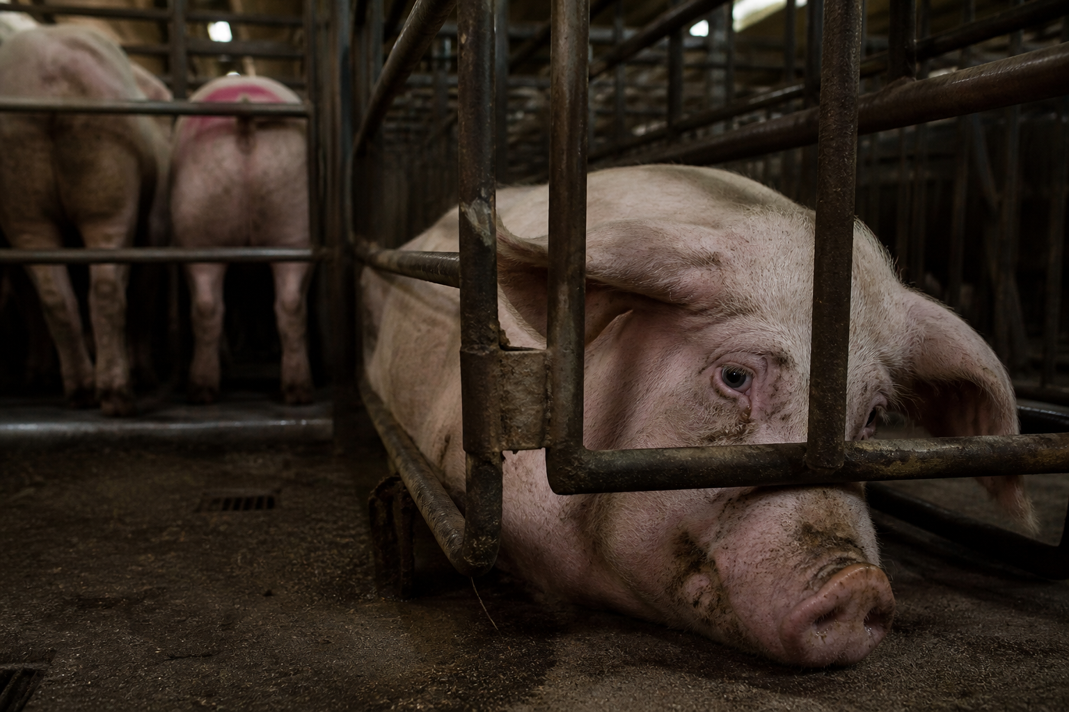 Detailbeeld dat uitnodigt tot nadenken over dierenleed